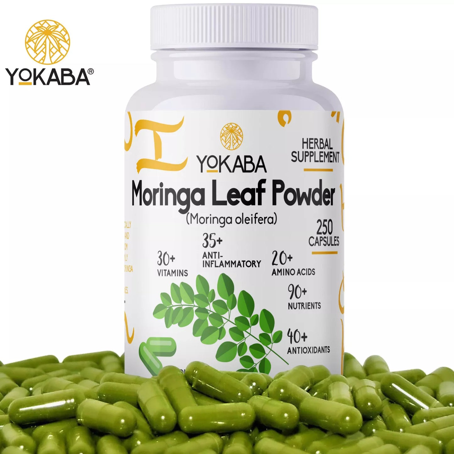250 Capsules Moringa Oleifera Leaf Powder - Organic Herbal Extract